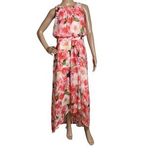 Shelby & Palmer 6 dress High low hem floral roses sleeveless NWOT